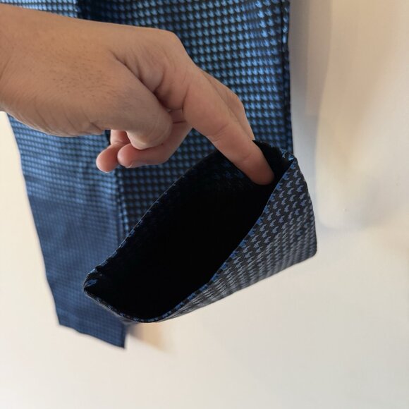 NWT Old Navy Size 12 Black/Blue Metallic Houndstooth Jacquard Pixie Ankle Pants - Picture 4 of 11